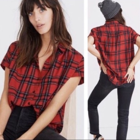 Madewell Tops - Madewell Central shirt in Red Plaid